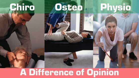 Differences between chiro, physio, osteo and massage therapy